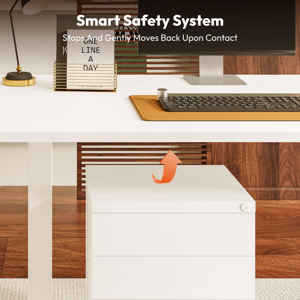 SANODESK Höhenverstellbarer Schreibtisch elektrisch 110x54 cm