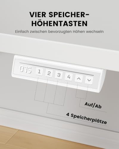 ErGear Höhenverstellbarer Schreibtisch 160x80cm, 100kg Tragkraft