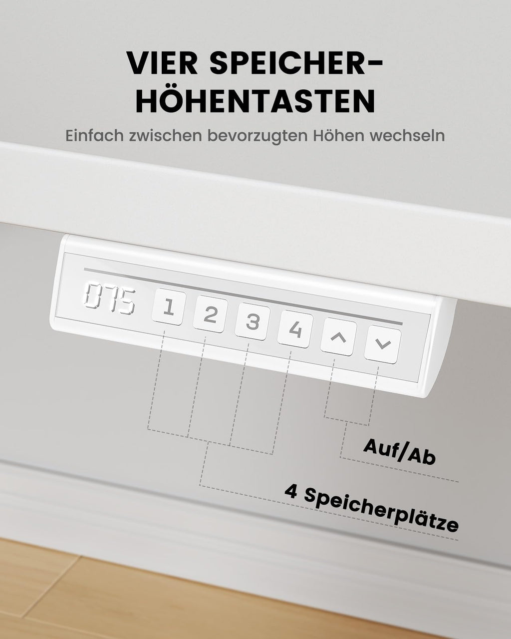 ErGear Höhenverstellbarer Schreibtisch 160x80cm, 100kg Tragkraft