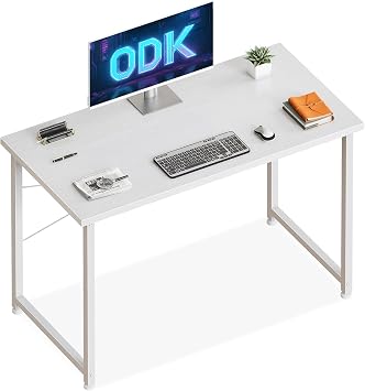 ODK Kleiner Schreibtisch, 100 × 48 cm, Computertisch, Bürotisch, Weiß