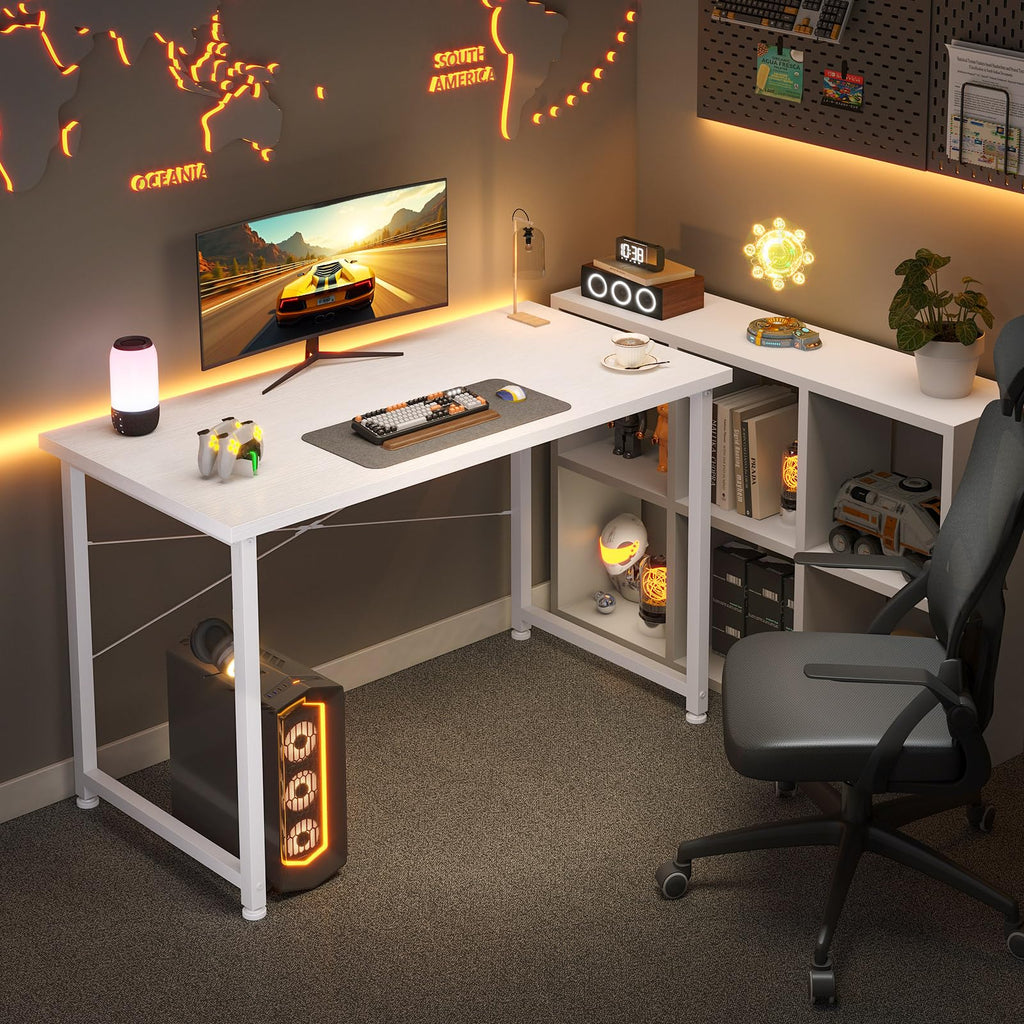 ODK Kleiner Schreibtisch, 100 × 48 cm, Computertisch, Bürotisch, Weiß