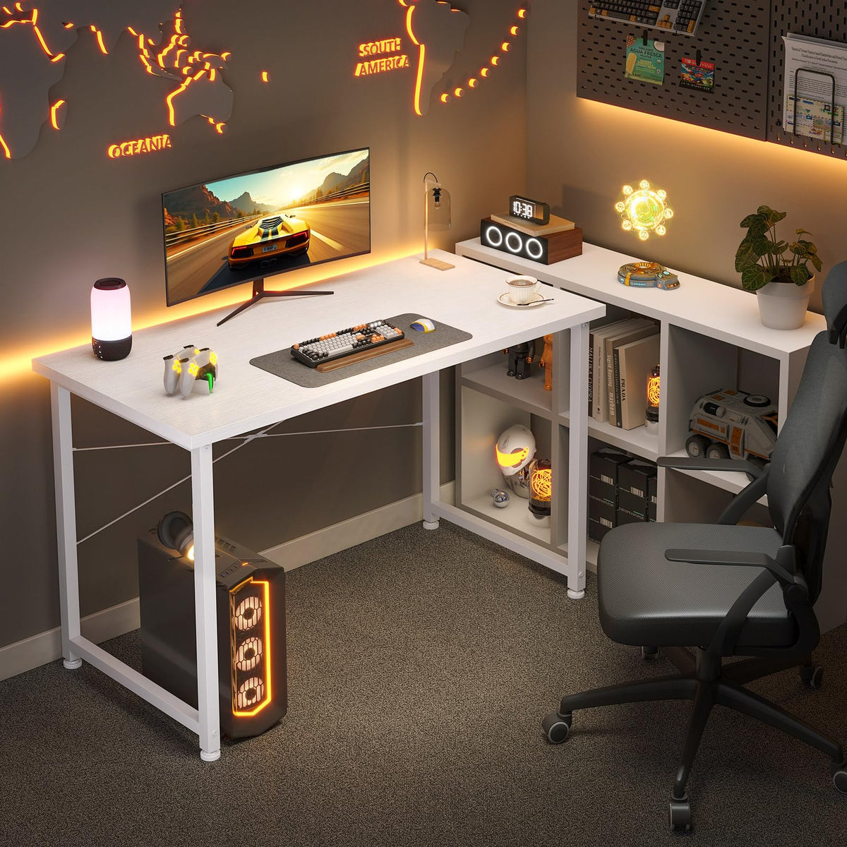 ODK Kleiner Schreibtisch, 100 × 48 cm, Computertisch, Bürotisch, Weiß