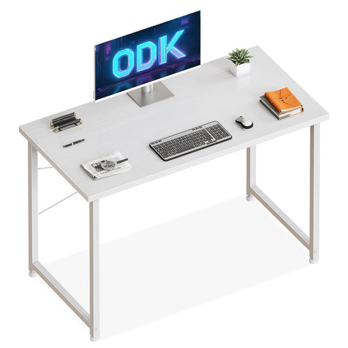 ODK Kleiner Schreibtisch, 100 × 48 cm, Computertisch, Bürotisch, Weiß