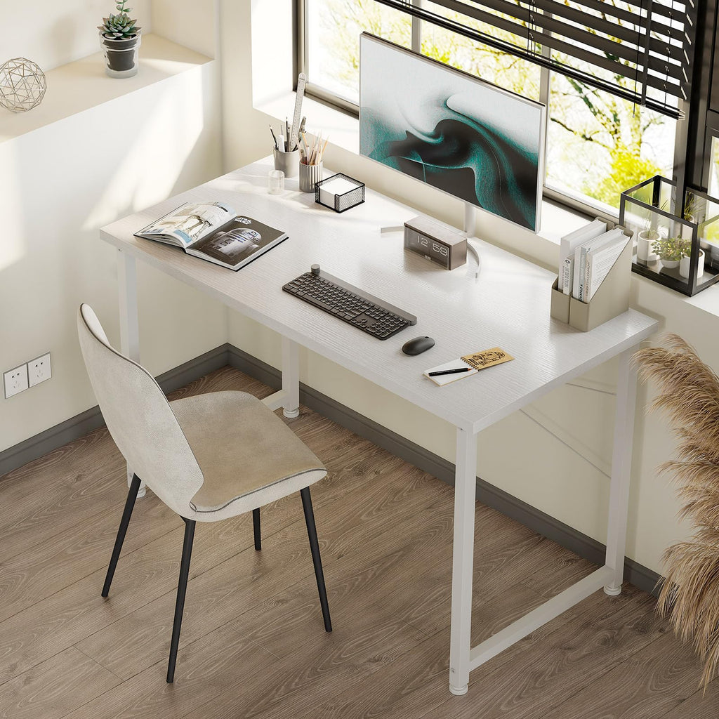 ODK Kleiner Schreibtisch, 100 × 48 cm, Computertisch, Bürotisch, Weiß