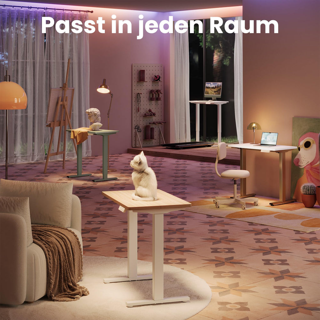 HUANUO höhenverstellbarer Schreibtisch 80x48cm mit 4 Memory-Steuerung