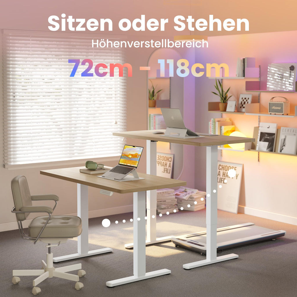 HUANUO höhenverstellbarer Schreibtisch 80x48cm mit 4 Memory-Steuerung