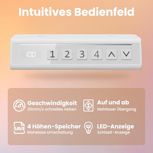 HUANUO höhenverstellbarer Schreibtisch 80x48cm mit 4 Memory-Steuerung