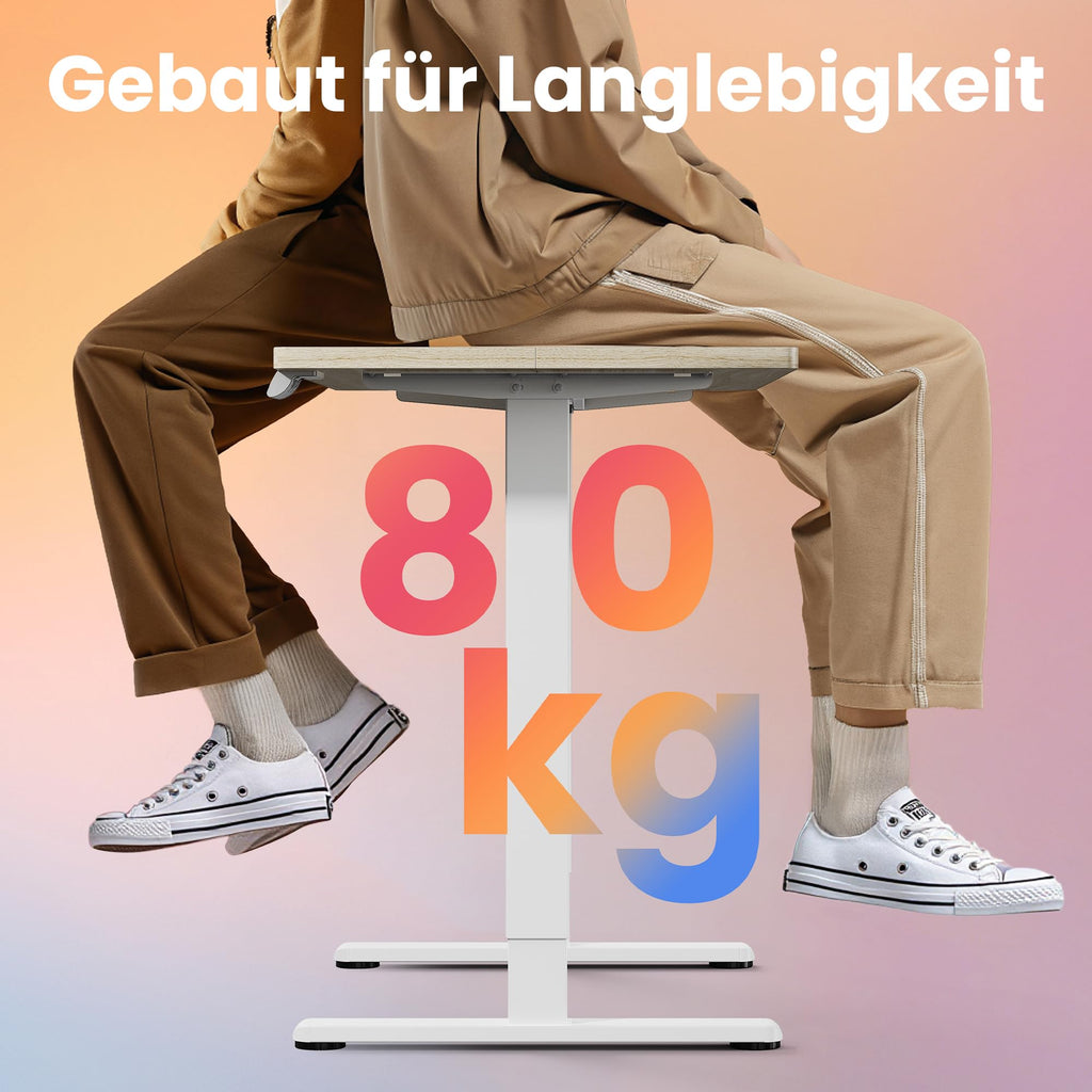 HUANUO höhenverstellbarer Schreibtisch 80x48cm mit 4 Memory-Steuerung