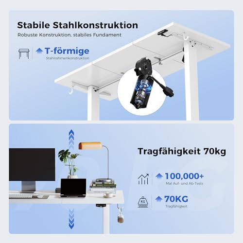 Agilestic Höhenverstellbarer Schreibtisch 120 x 60 cm