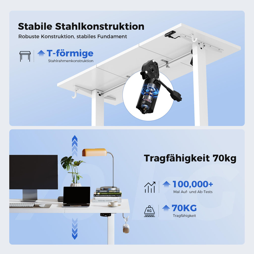 Agilestic Höhenverstellbarer Schreibtisch 120 x 60 cm
