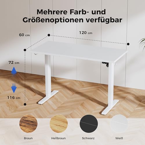 Agilestic Höhenverstellbarer Schreibtisch 120 x 60 cm