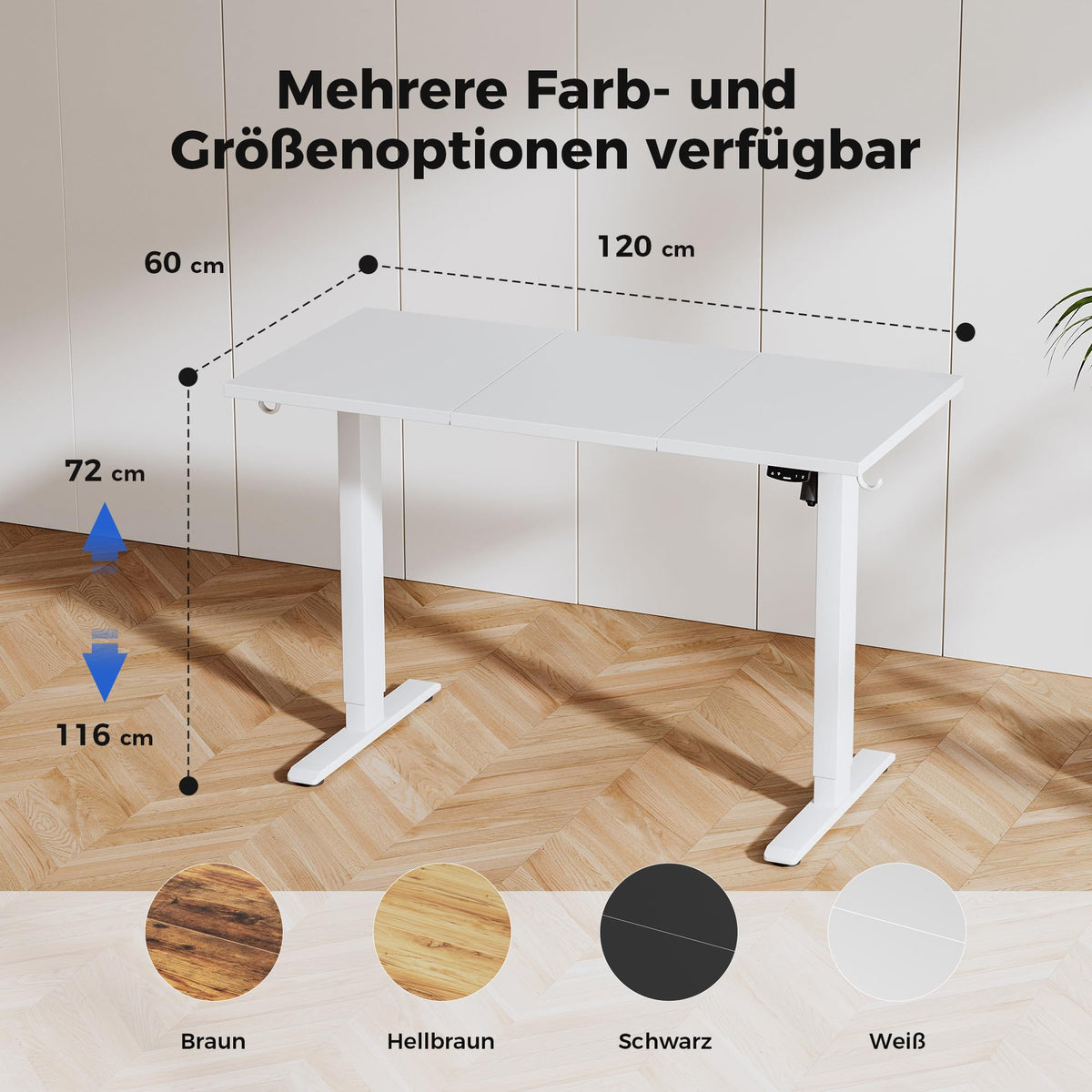 Agilestic Höhenverstellbarer Schreibtisch 120 x 60 cm
