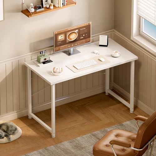 ODK Kleiner Schreibtisch, 100 × 48 cm, Computertisch, Bürotisch, Weiß