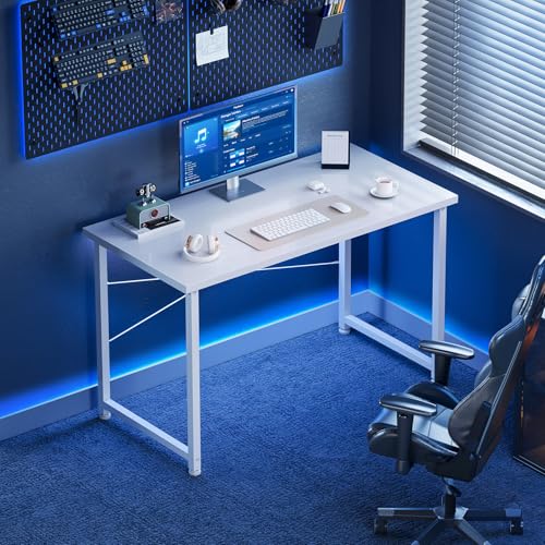 ODK Kleiner Schreibtisch, 100 × 48 cm, Computertisch, Bürotisch, Weiß