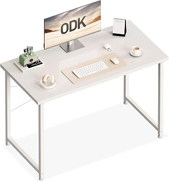 ODK Kleiner Schreibtisch, 100 × 48 cm, Computertisch, Bürotisch, Weiß