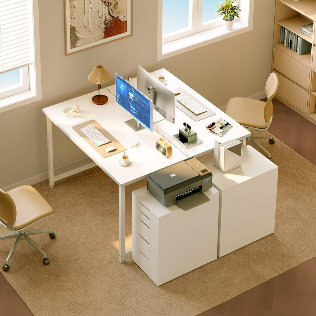 ODK Kleiner Schreibtisch, 100 × 48 cm, Computertisch, Bürotisch, Weiß