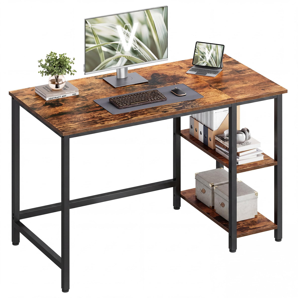 VASAGLE Computertisch, Bürotisch, moderner Stil, 120 x 60 x 76 cm