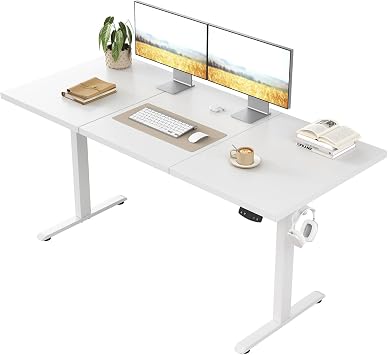 Klicelor Höhenverstellbarer Schreibtisch 120x60 cm mit 2 Speicherplätzen