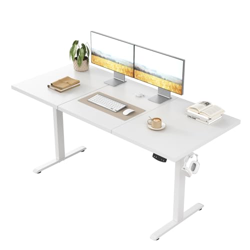 Klicelor Höhenverstellbarer Schreibtisch 120x60 cm mit 2 Speicherplätzen