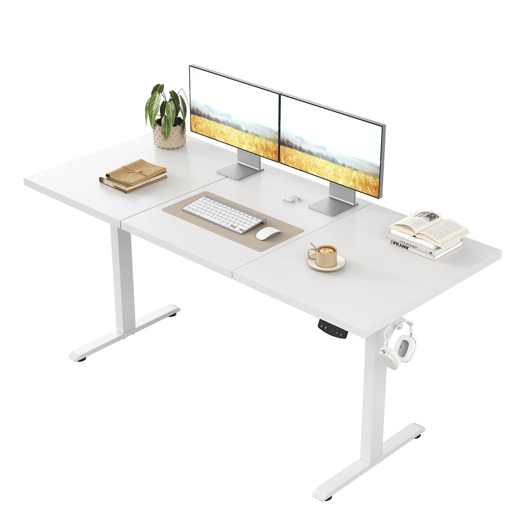 Klicelor Höhenverstellbarer Schreibtisch 120x60 cm mit 2 Speicherplätzen