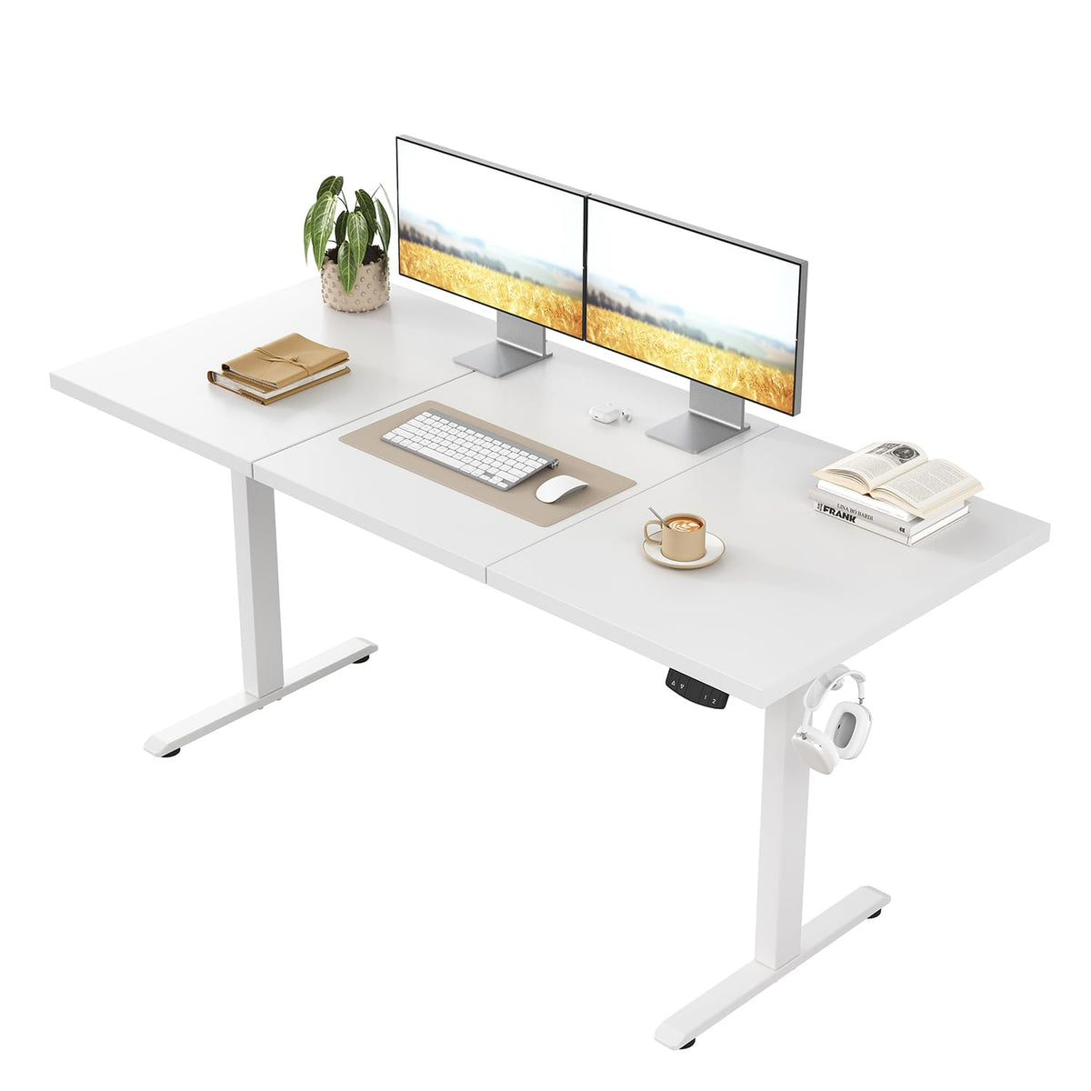 Klicelor Höhenverstellbarer Schreibtisch 120x60 cm mit 2 Speicherplätzen
