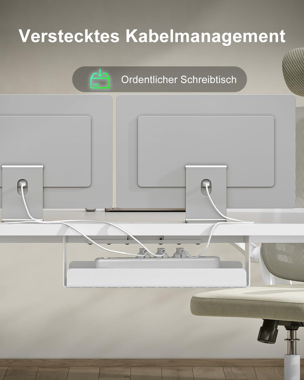 Devoko Höhenverstellbarer Schreibtisch 160x80cm mit Typ-C Ladeanschluss, Mobiler Elektrisch Computertisch mit Kabel Management Tray und 3-Funktions-Memory, Weiß