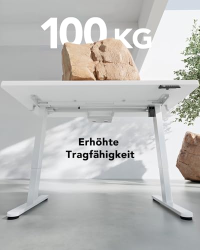 HUANUO Höhenverstellbarer Schreibtisch 160x80cm mit Ganze Tischplatte