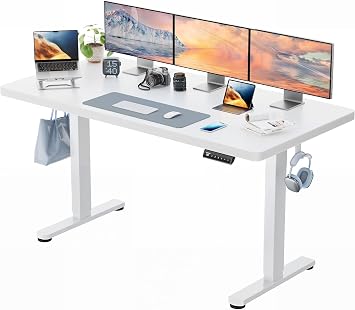 HUANUO Höhenverstellbarer Schreibtisch 160x80cm mit Ganze Tischplatte