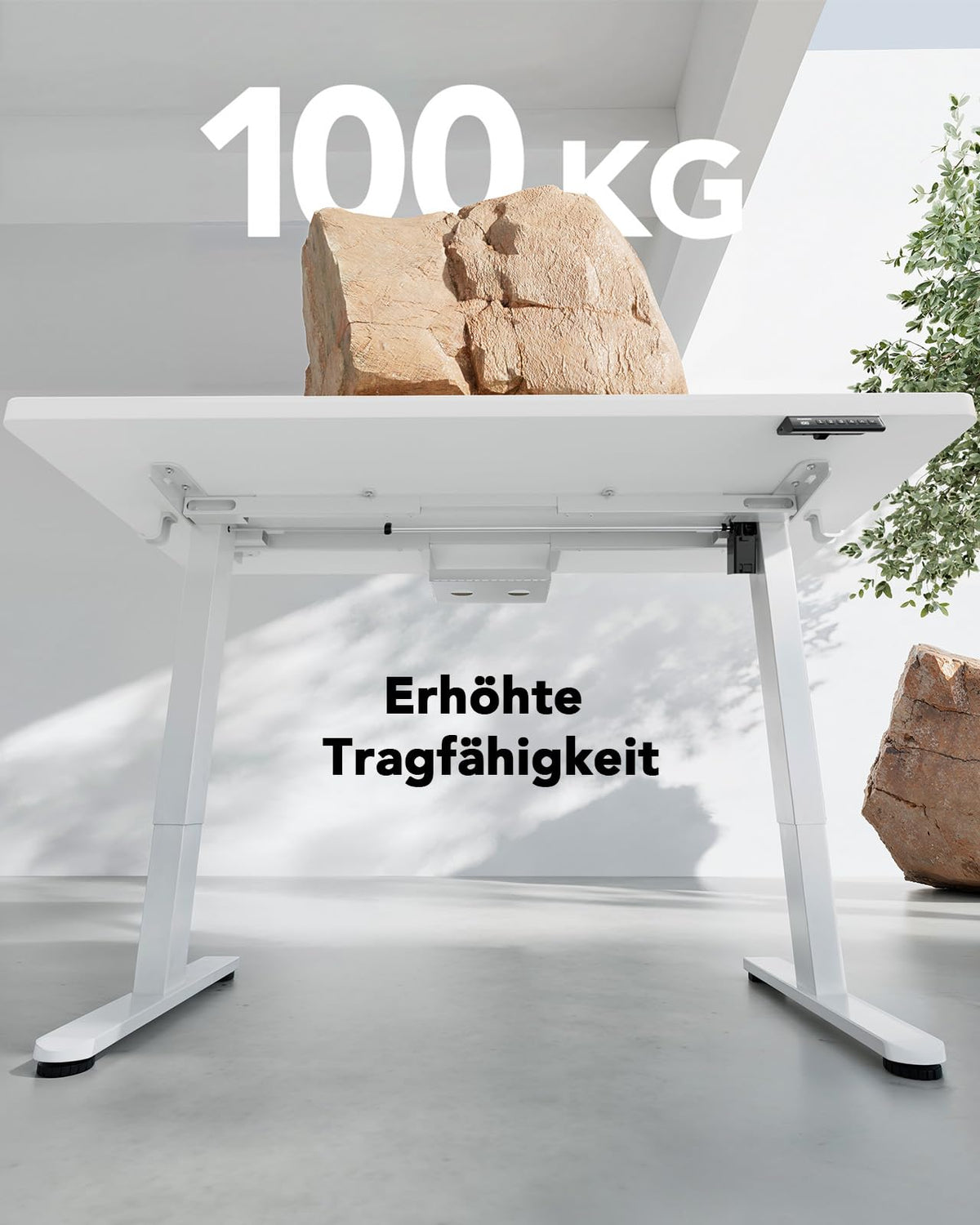 HUANUO Höhenverstellbarer Schreibtisch 160x80cm mit Ganze Tischplatte