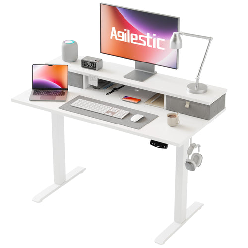 Agilestic Höhenverstellbarer Schreibtisch mit 2 Schubladen