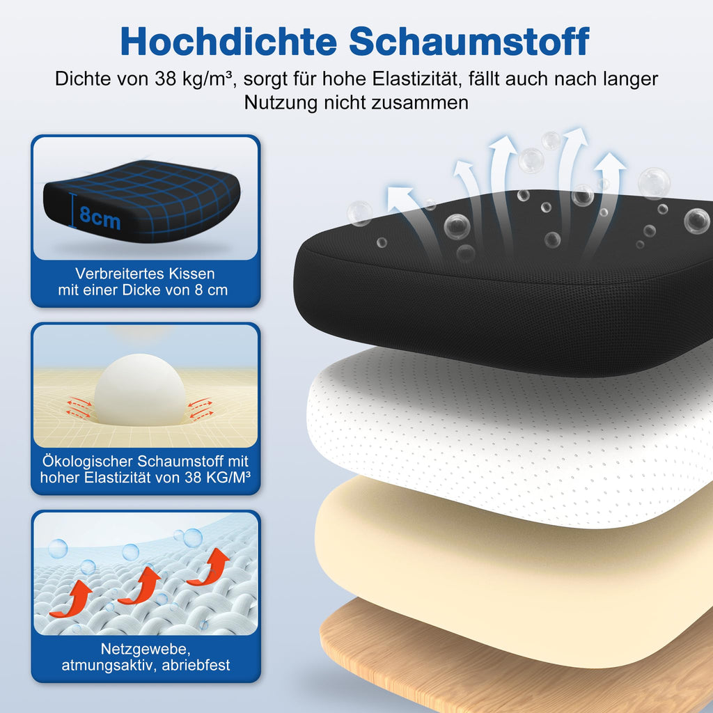 Bürostuhl,Bürostuhl Ergonomisch mit Verstellbarer Kopfstütze,Armlehnen und Lendenwirbelstütze, Schreibtischstuhl Drehstuhl Wippfunktion bis 135°,Chefsessel Rückenschonend, 150kg