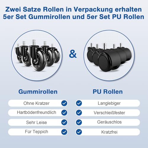 Bürostuhl,Bürostuhl Ergonomisch mit Verstellbarer Kopfstütze,Armlehnen und Lendenwirbelstütze, Schreibtischstuhl Drehstuhl Wippfunktion bis 135°,Chefsessel Rückenschonend, 150kg