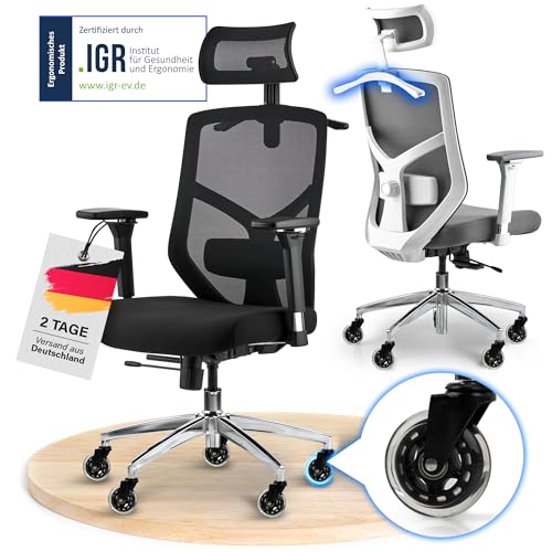 ELITESEATS Bürostuhl Ergonomisch [TESTSIEGER] Schreibtischstuhl Mesh 150 kg