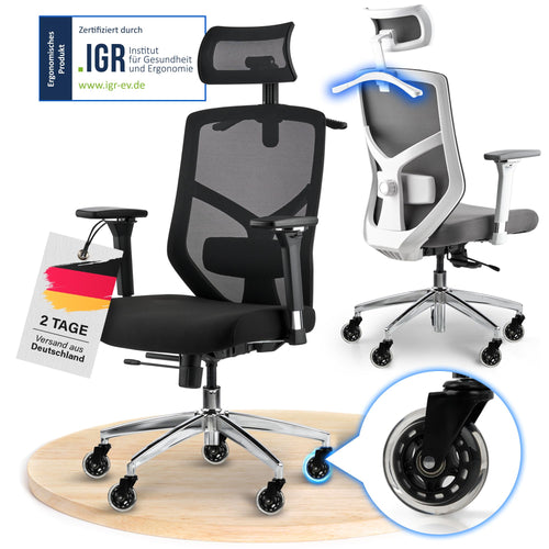 ELITESEATS Bürostuhl Ergonomisch [TESTSIEGER] Schreibtischstuhl Mesh 150 kg