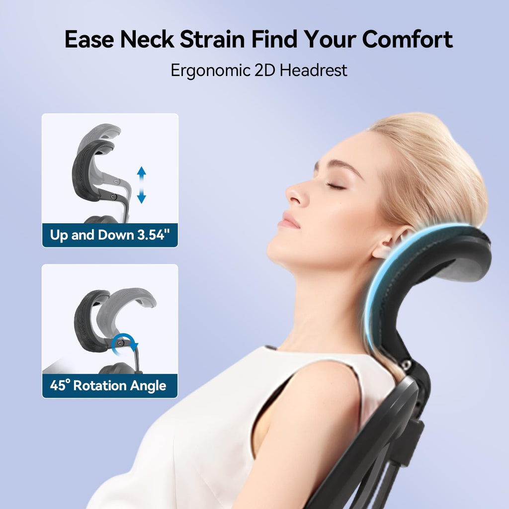 SIHOO M57 Ergonomischer Bürostuhl, Chefsessel mit 3D verstellbare Armlehne und Lendenwirbelstütze, Hautfreundliche Netz-Hochlehne, Schreibtischstuhl bis 150kg/330LB Belastbar(schwarz)
