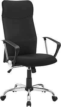 SONGMICS Bürostuhl, ergonomischer Schreibtischstuhl, Drehstuhl, gepolsterter Sitz, höhenverstellbar und neigbar, bis 120 kg belastbar, schwarz OBN034B01